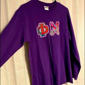 Phi Mu longsleeve letters